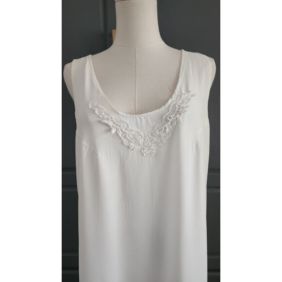 VTG y2k Cameo USA Women Dress Med/Lg Ivory Lace Hem Whimsigoth Fairy GrungeMaxi - Picture 2 of 6